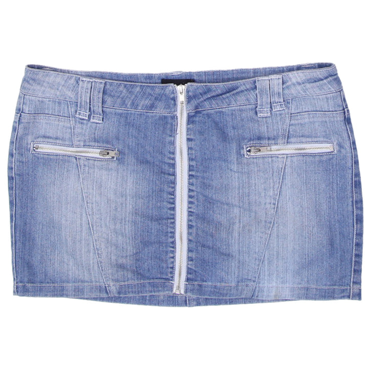 Y2K Ladies Seductions Front Zip Denim Mini Skirt