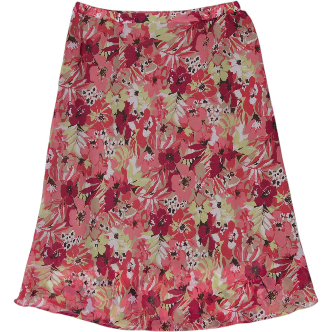 Y2K Ladies Jaclyn Smith Floral Chiffon Midi Skirt Size M
