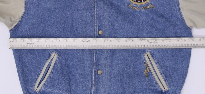 Vintage Mens Chalk Line Varsity Jacket Blue NHL Hockey Patch Denim Size L | Migration_Jackets - View 6 | Fashion Rerun