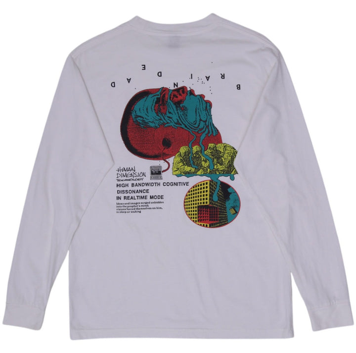 Mens Brain Dead High Bandwidth Cognitive Resonance Long Sleeve T-Shirt Size S