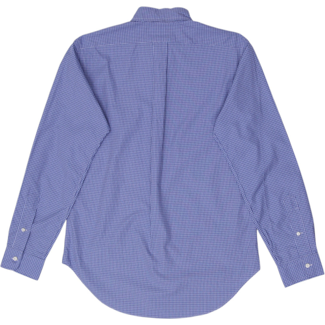 Mens Ralph Lauren Classic Fit Blue Check Long Sleeve Button-Down Shirt Size S