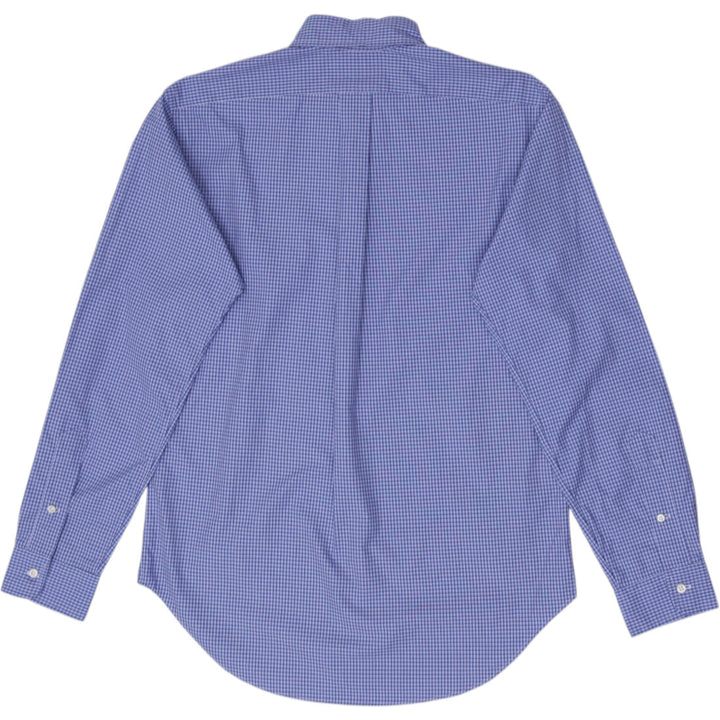 Mens Ralph Lauren Classic Fit Blue Check Long Sleeve Button-Down Shirt Size S