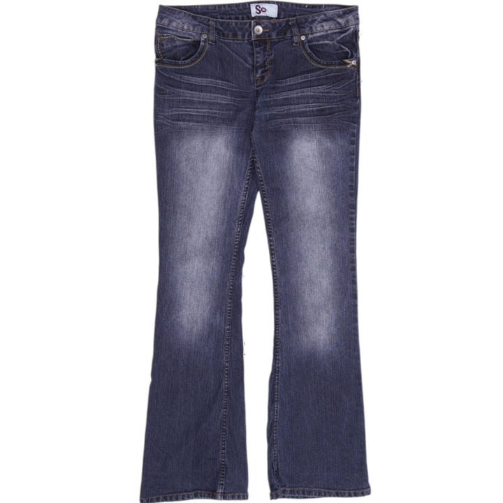 Y2K Ladies So Embellished Pocket Bootcut Denim Jeans Blue Size 9