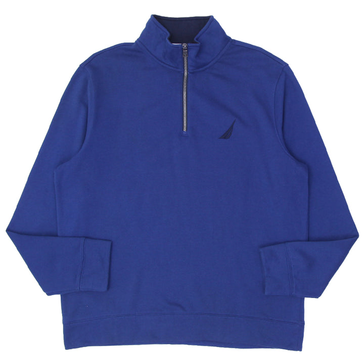 Mens Embroidered Nautica Logo Quarter Zip Sweatshirt