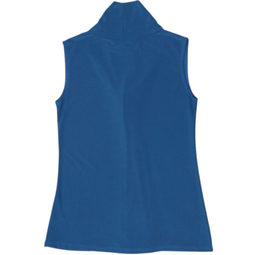 Y2K Ladies American City Wear Teal Blue Twist-Front Sleeveless Top Size S