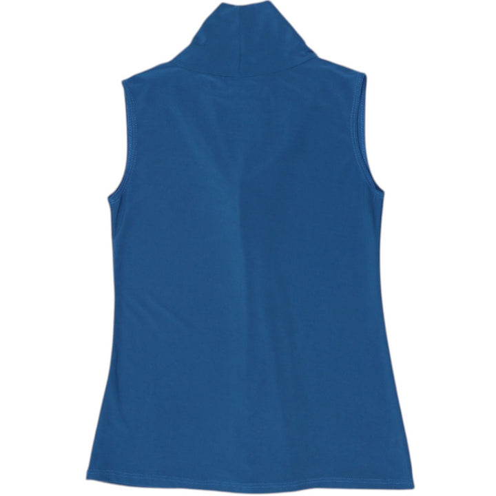 Y2K Ladies American City Wear Teal Blue Twist-Front Sleeveless Top Size S