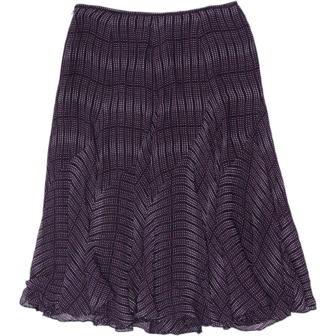 Y2K Ladies Jones New York Geometric Print Panel Flare Midi Skirt Size 8
