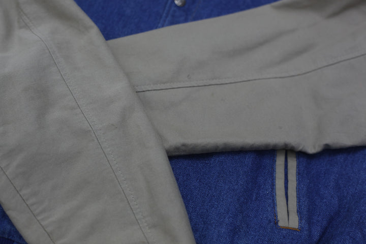 Vintage Butwin Varsity Jacket L 90s Bomber Denim Blue Snap