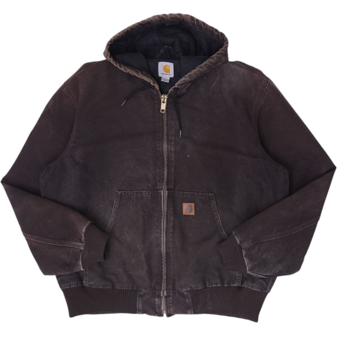 Mens Carhartt J130 DKB Sandstone Active Hooded Jacket Size L