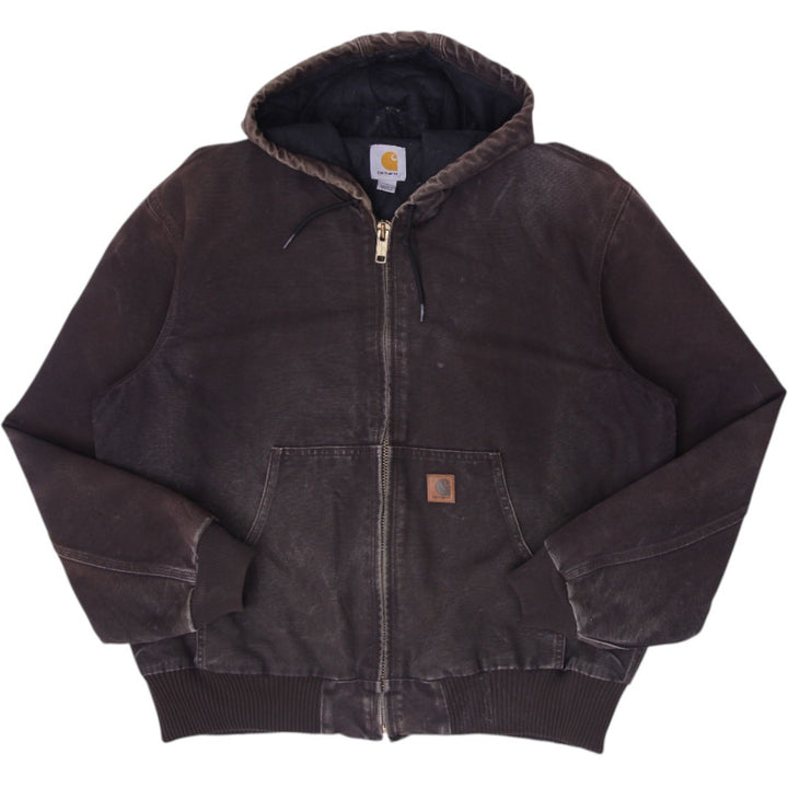 Mens Carhartt J130 DKB Sandstone Active Hooded Jacket Size L