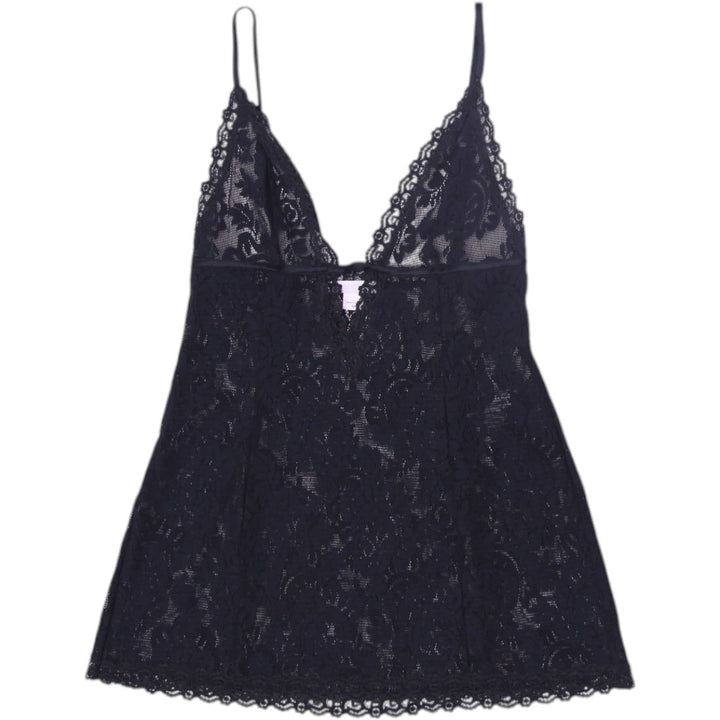 Y2K Ladies Black Lace V-Neck Lingerie Camisole Size M
