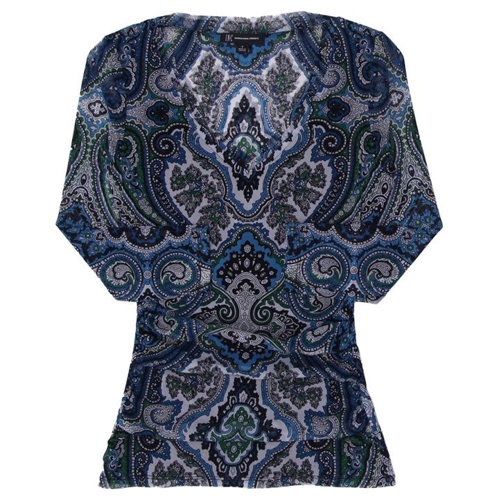 Y2K Ladies I.N.C Paisley Print V-Neck Long Sleeve Top