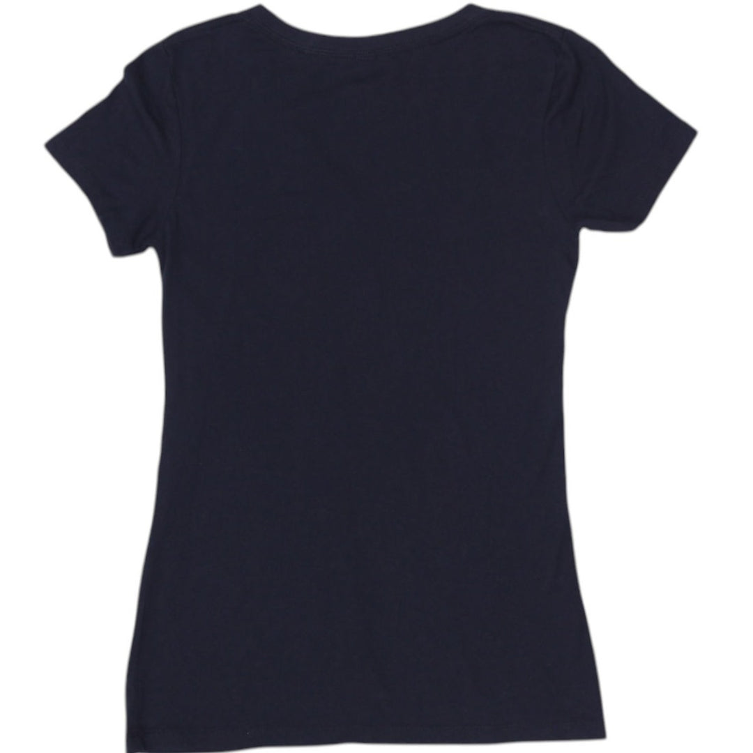 Y2K Ladies V-Neck Short Sleeve Graphic Tee Size XS