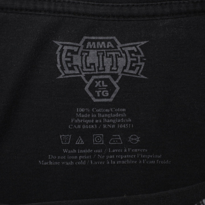 Y2K Mens MMA Elite Graphic Grunge Skull Design T-Shirt Size XL