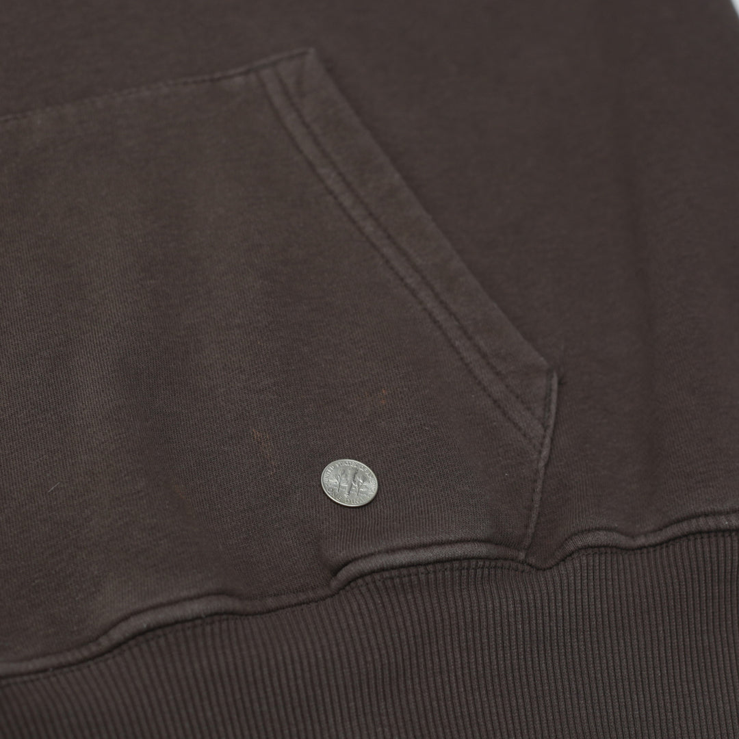 Mens Nike Center Swoosh Embroidered Pullover Hoodie Brown - Fashion Rerun Vintage Migration_Sweaters