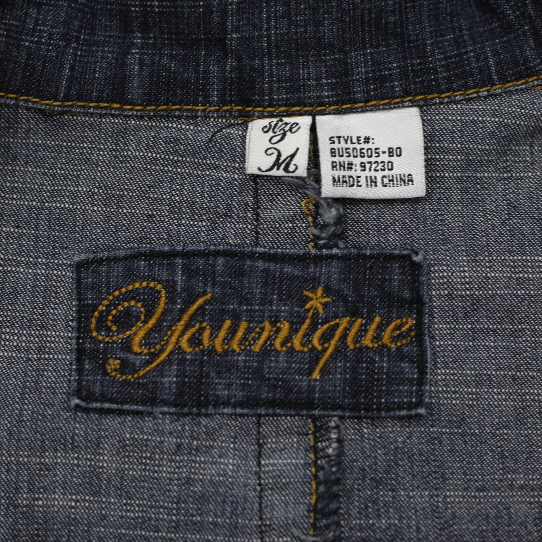 Y2K Ladies Younique Cropped Denim Blazer Jacket Size M