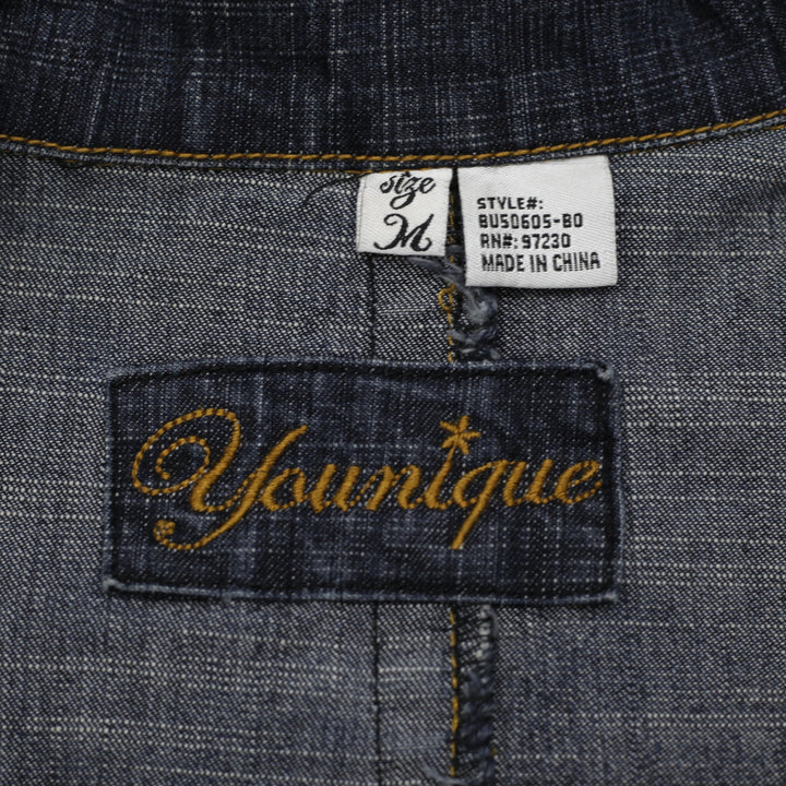 Y2K Ladies Younique Cropped Denim Blazer Jacket Size M