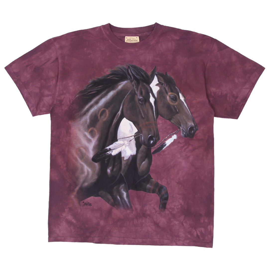 2004 Vintage The Mountain Diana Beech Horses Tie Dyed T-Shirt L - Fashion Rerun Vintage Migration_T-Shirt