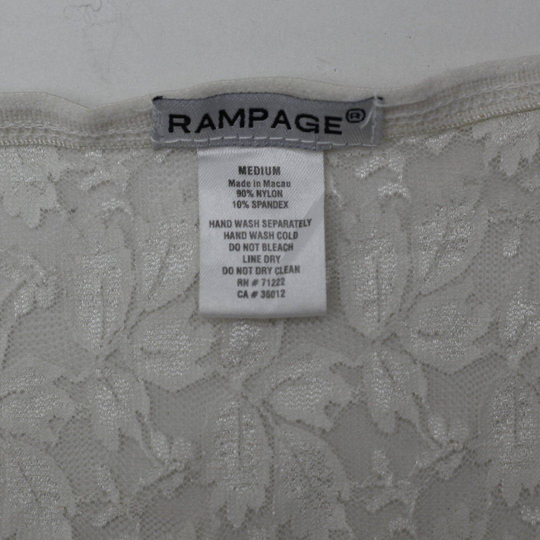 Y2K Ladies Rampage Floral Lace Bustier Cami Crop Top Size M