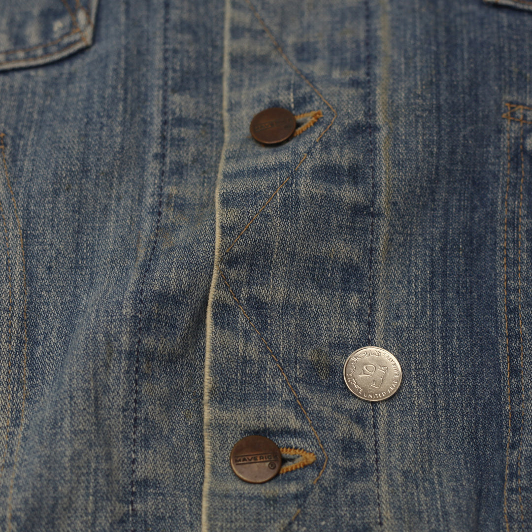 Vintage Maverick Denim Trucker Jacket Distressed - Fashion Rerun Vintage Migration_Jacket