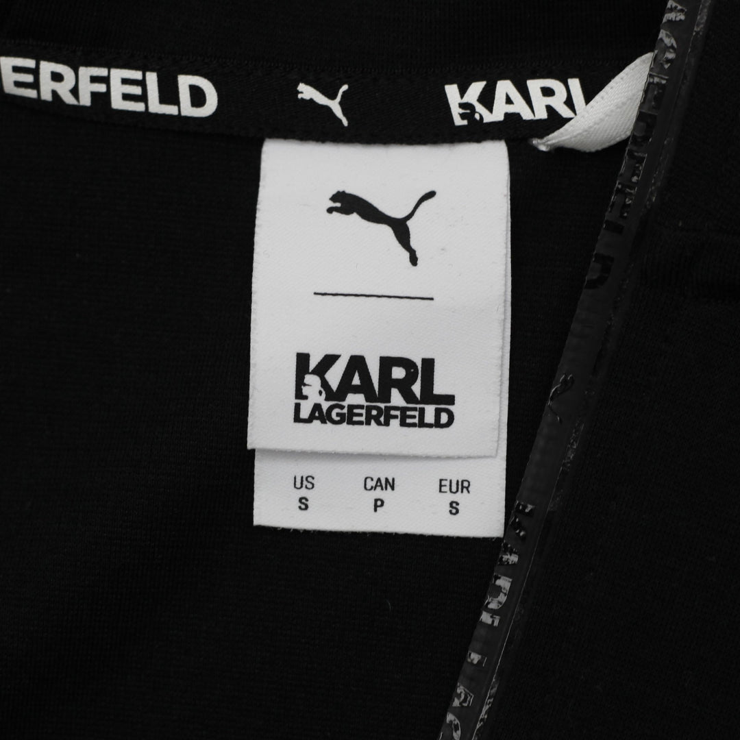 Ladies Puma Karl Lagerfeld Crop Quarter Zip Pullover Hoodie