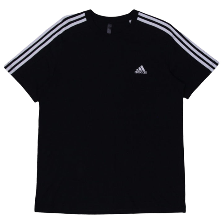 Mens Embroidered Adidas Logo Sleeve Striped T-Shirt