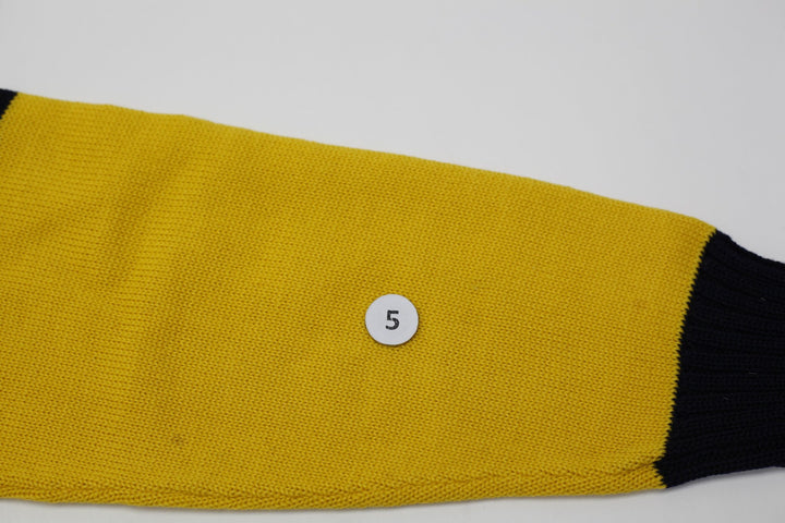 Vintage Mens Holzapfel Bros Sweater Yellow Black Knit Letterman | Migration_Jumper & Knitwear - View 8 | Fashion Rerun