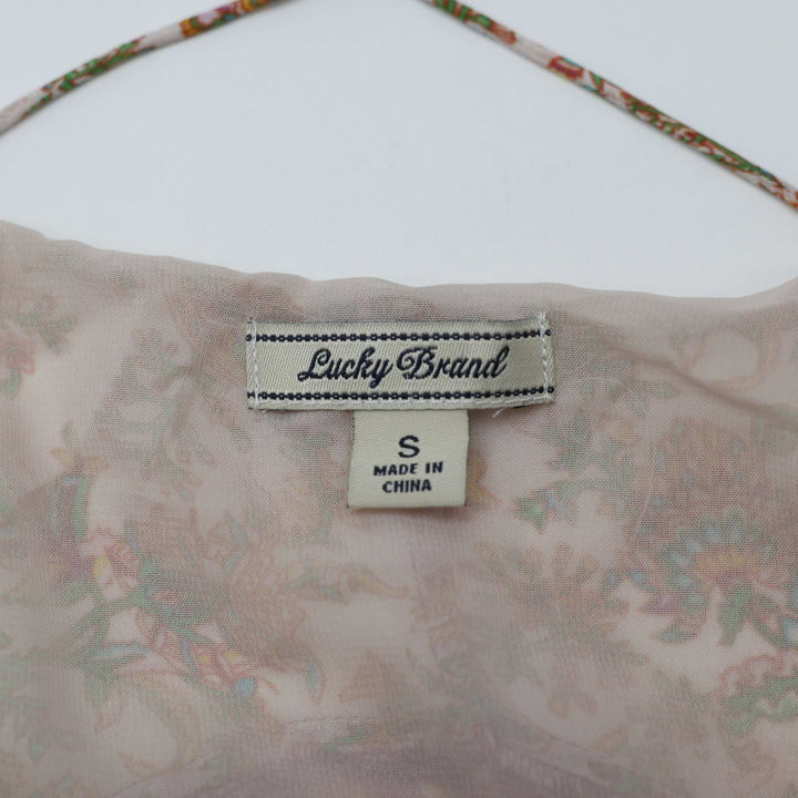 Y2K Ladies Lucky Brand Floral Patterned Strap Dress Size S