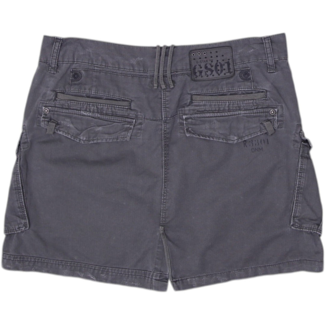 Y2K Ladies Charcoal Cotton Pockets Cargo Utility Mini Skirt Size 27 | Migration_Skirts - Side View | Fashion Rerun