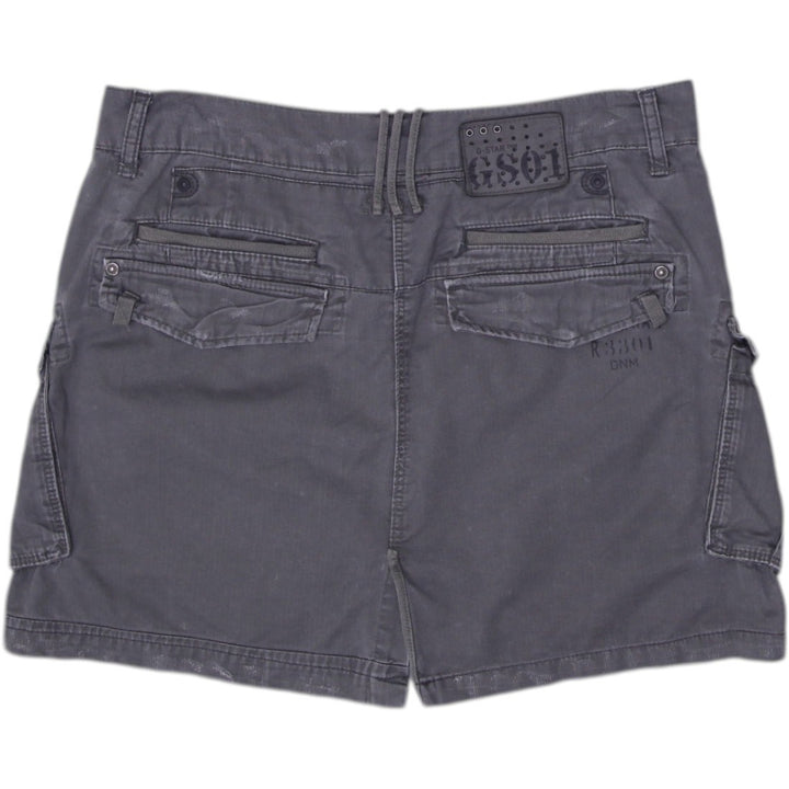 Y2K Ladies Charcoal Cotton Pockets Cargo Utility Mini Skirt Size 27 | Migration_Skirts - Side View | Fashion Rerun