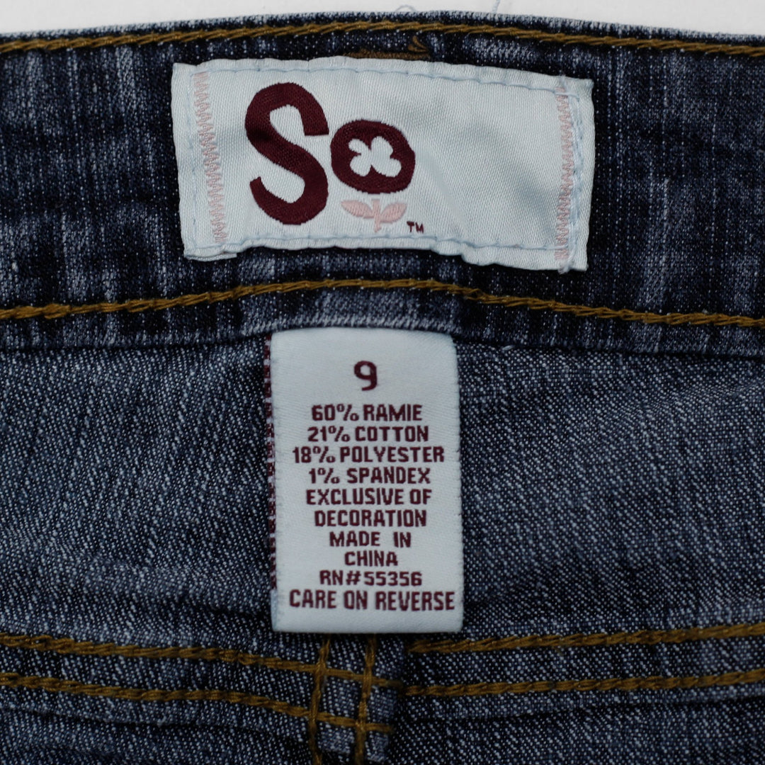 Y2K Ladies So Embellished Pocket Bootcut Denim Jeans Blue Size 9