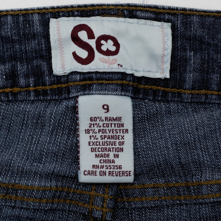 Y2K Ladies So Embellished Pocket Bootcut Denim Jeans Blue Size 9