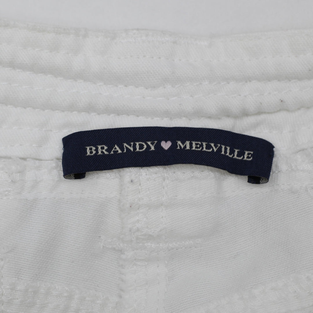 Y2K Ladies Brandy Melville White Wide-Leg Cargo Pants