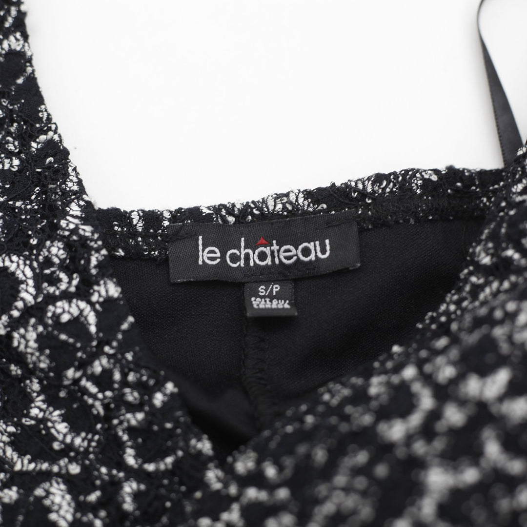 Y2K Ladies Le Chateau Lace Floral Halter Top Size S