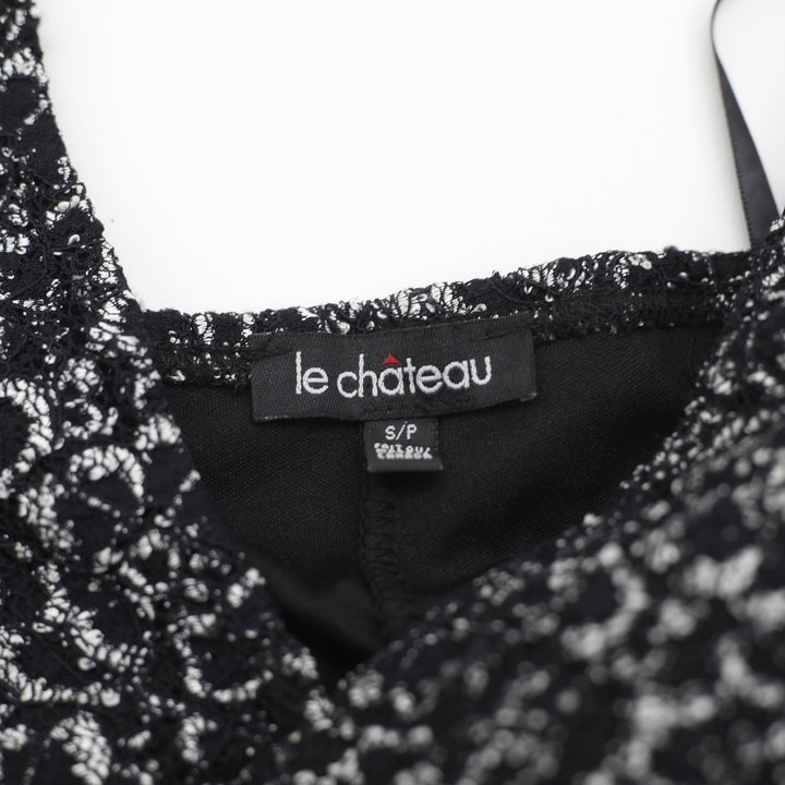 Y2K Ladies Le Chateau Lace Floral Halter Top Size S