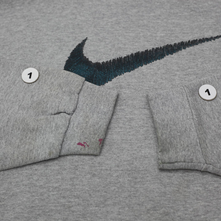 Vintage Mens Nike Sweatshirt Gray Embroidered Swoosh Logo