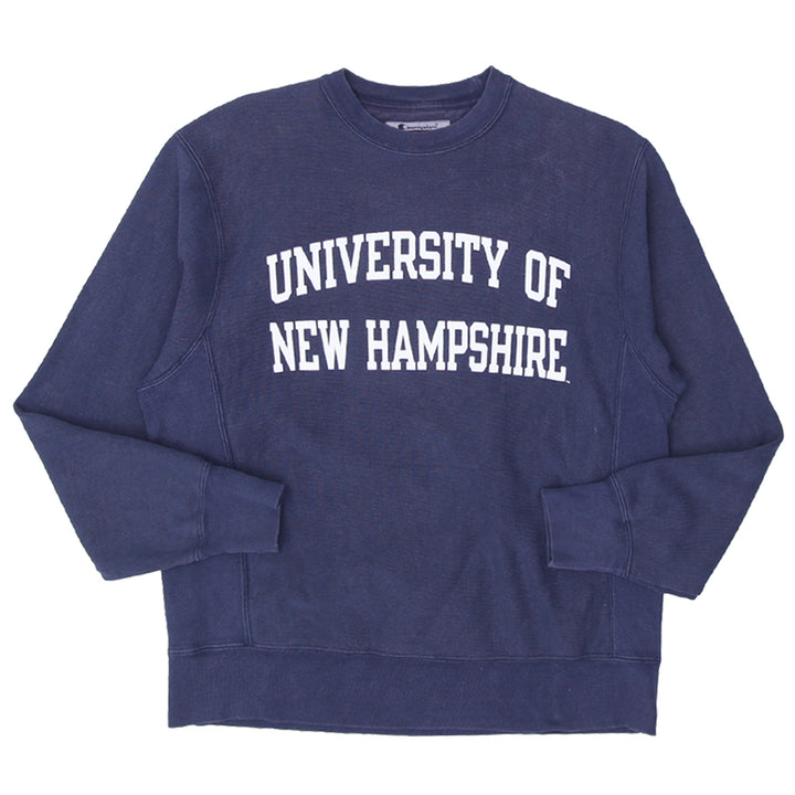 Vintage Champion Reverse Weave "University of New Hampshire" Sweatshirt Size S Navy Blue - Fashion Rerun Vintage Migration_Sweaters