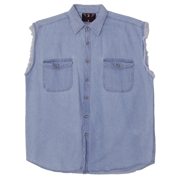 Mens Bikers World Authentic Jeanswear Denim Vest