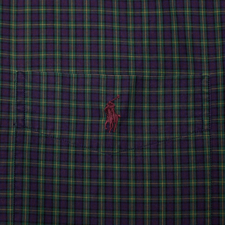 Mens Ralph Lauren Golf Tilden Plaid Button-Down Cotton Shirt Size Large