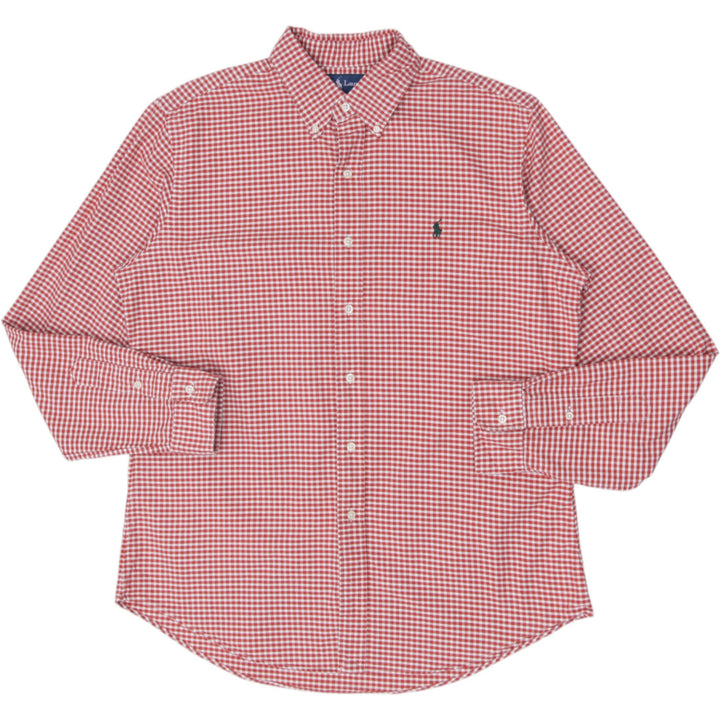 Mens Ralph Lauren Custom Fit Gingham Long Sleeve Button-Down Shirt Size L