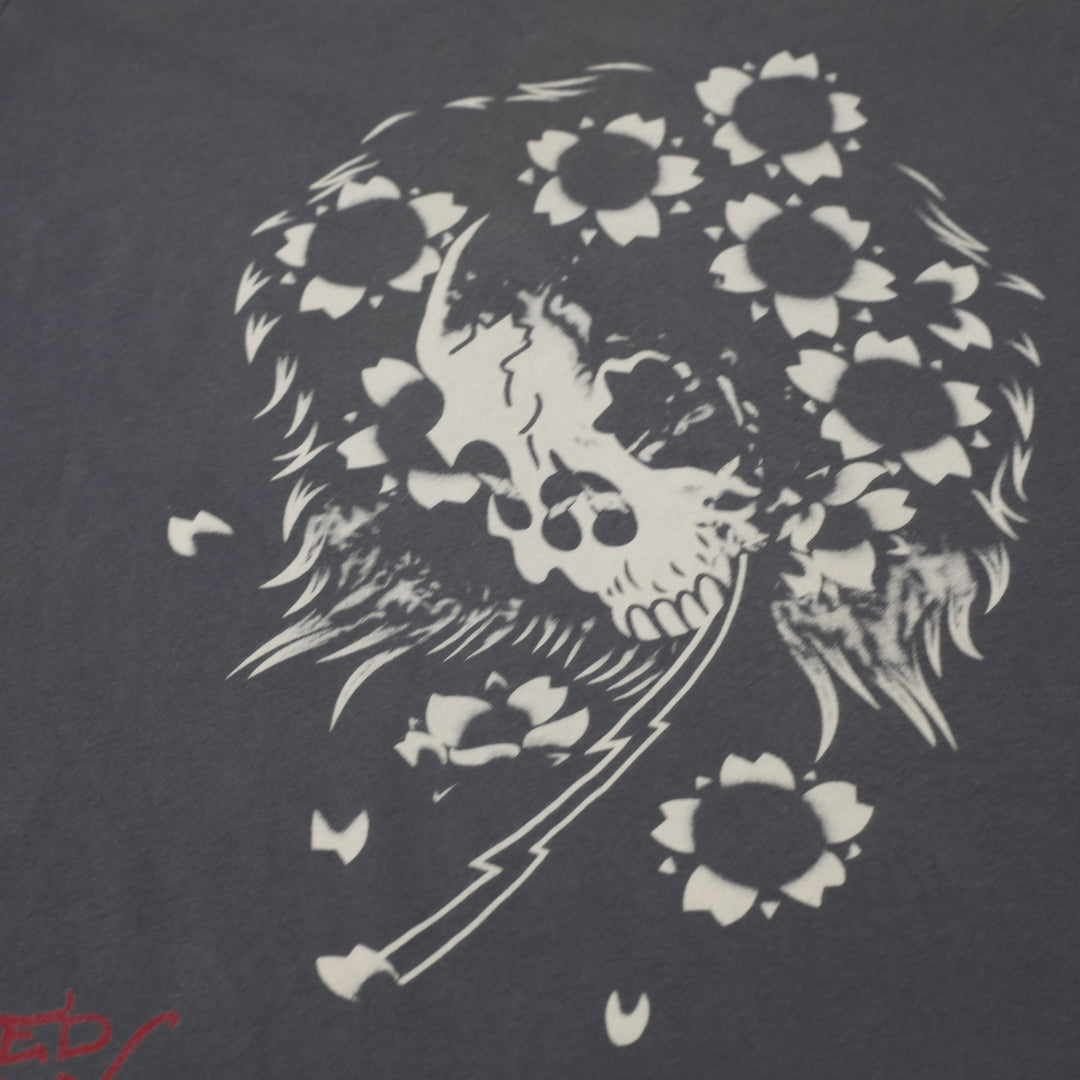 Y2K Mens Ed Hardy Skulls T-Shirt Gray Graphic Tattoo Design