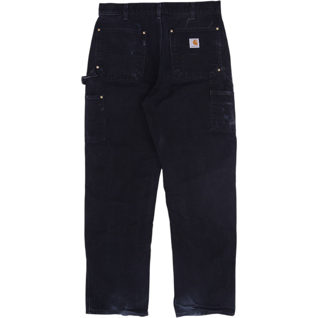 Mens Carhartt B01 Black Double Knee Pants Size 34x32
