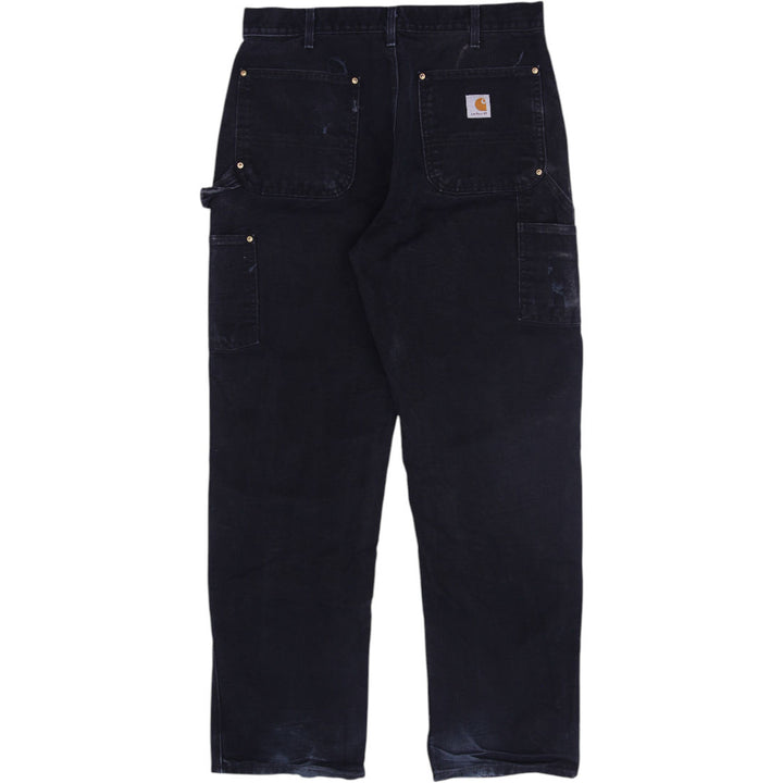 Mens Carhartt B01 Black Double Knee Pants Size 34x32