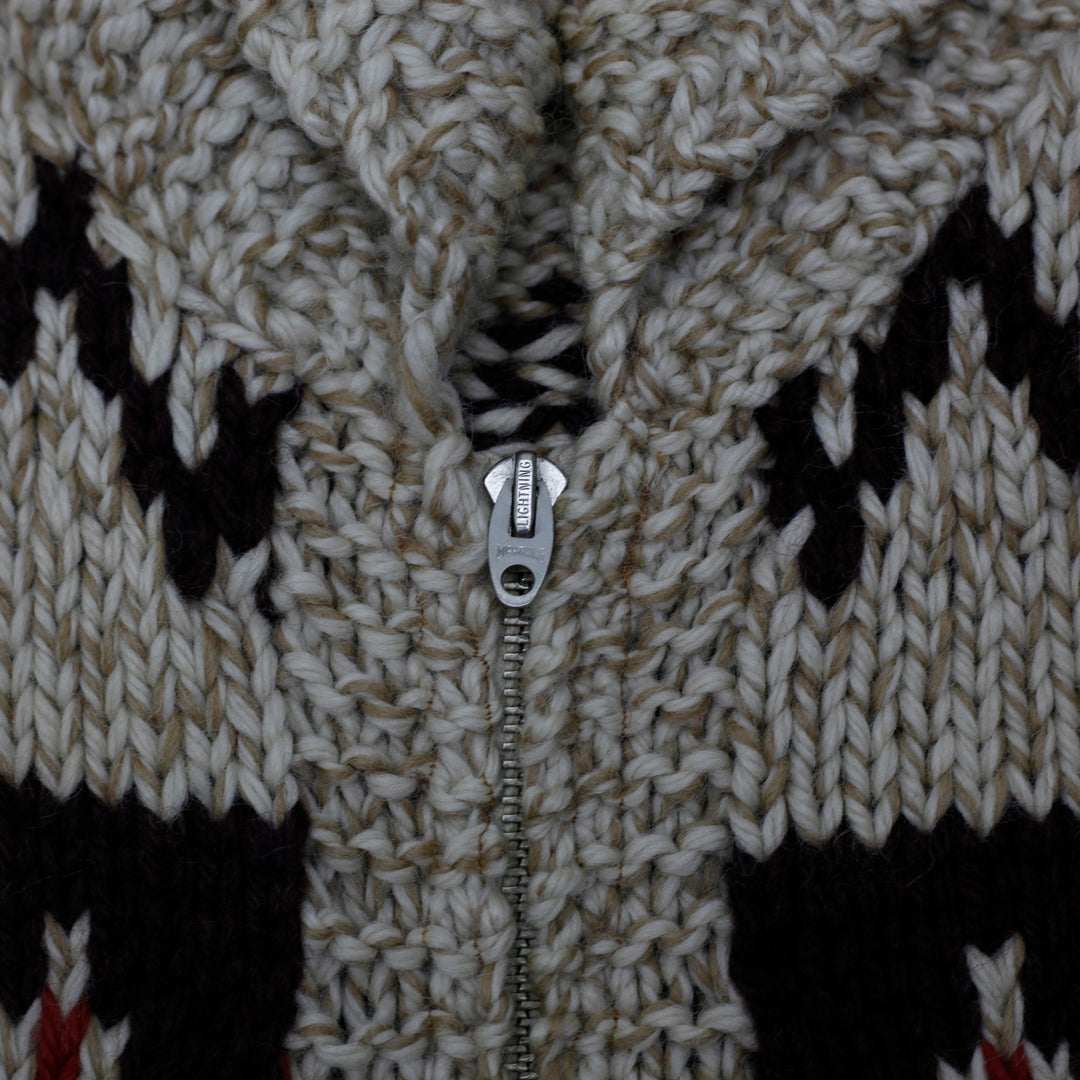 Vintage 50s Cowichan-style Mary Maxim Wool Knitwear Size XL | Migration_Jumper & Knitwear - Detail View | Fashion Rerun
