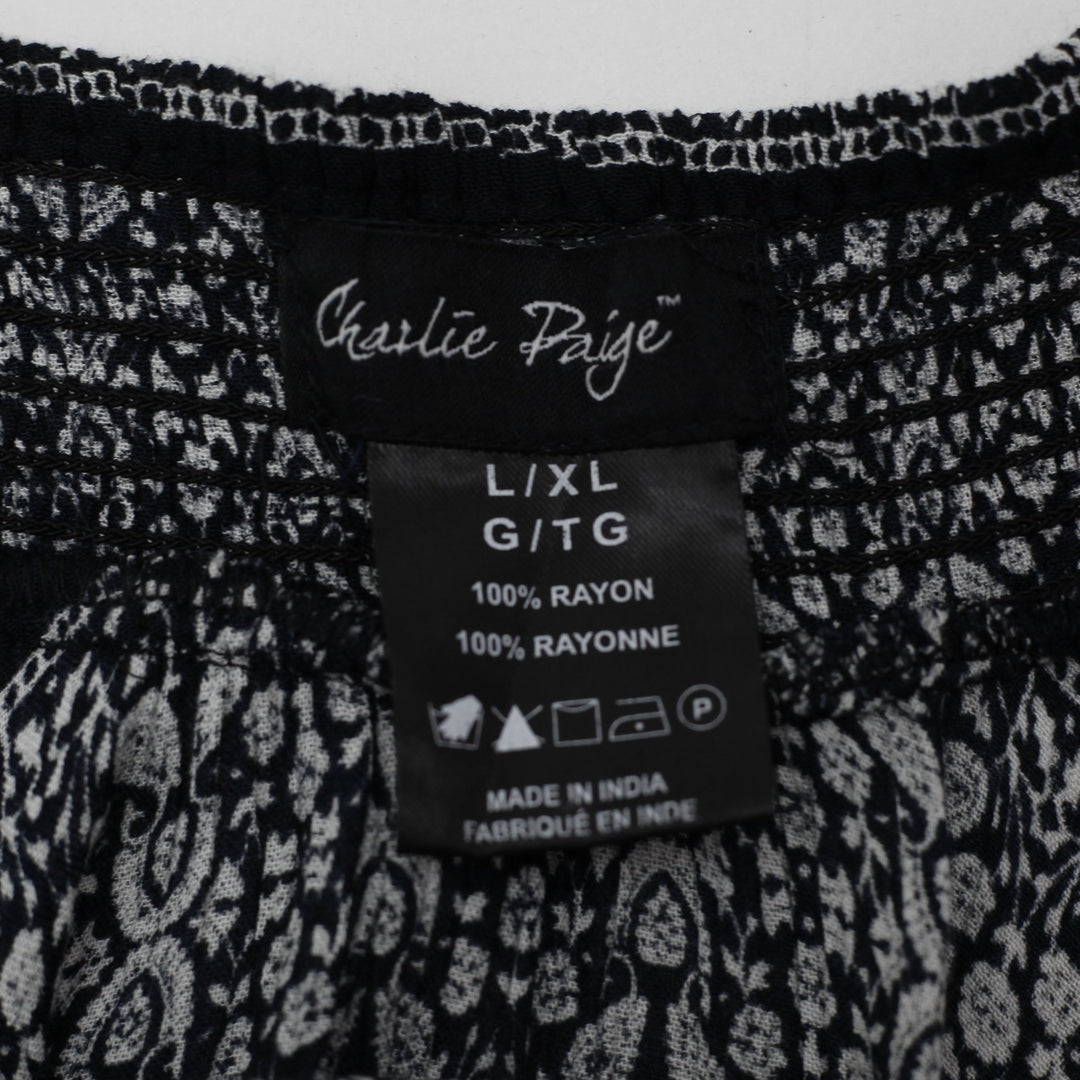 Y2K Ladies Charlie Paige Boho Paisley Handkerchief Hem Skirt Size L/XL