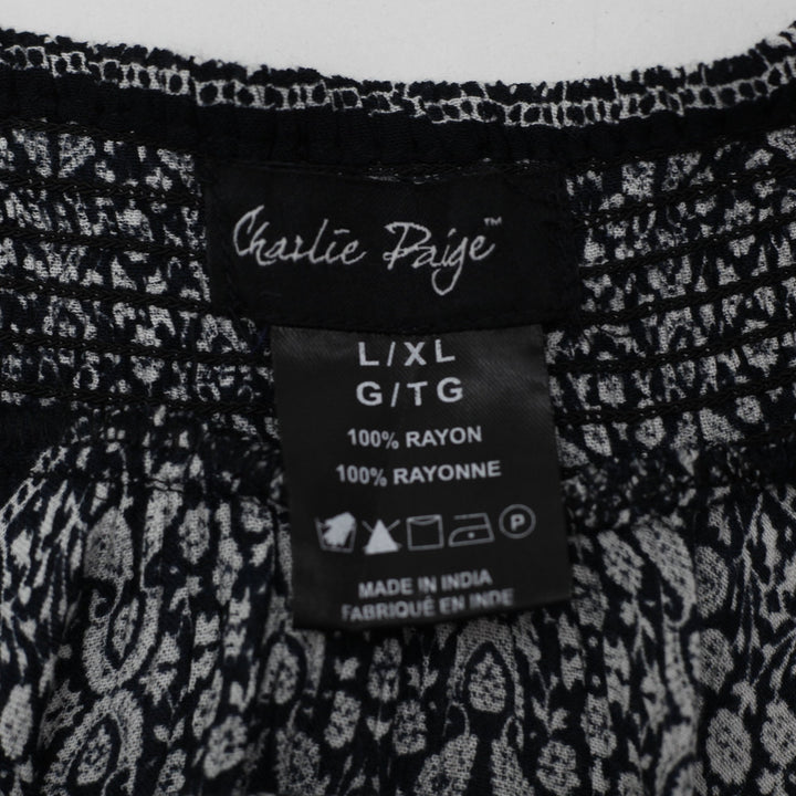 Y2K Ladies Charlie Paige Boho Paisley Handkerchief Hem Skirt Size L/XL
