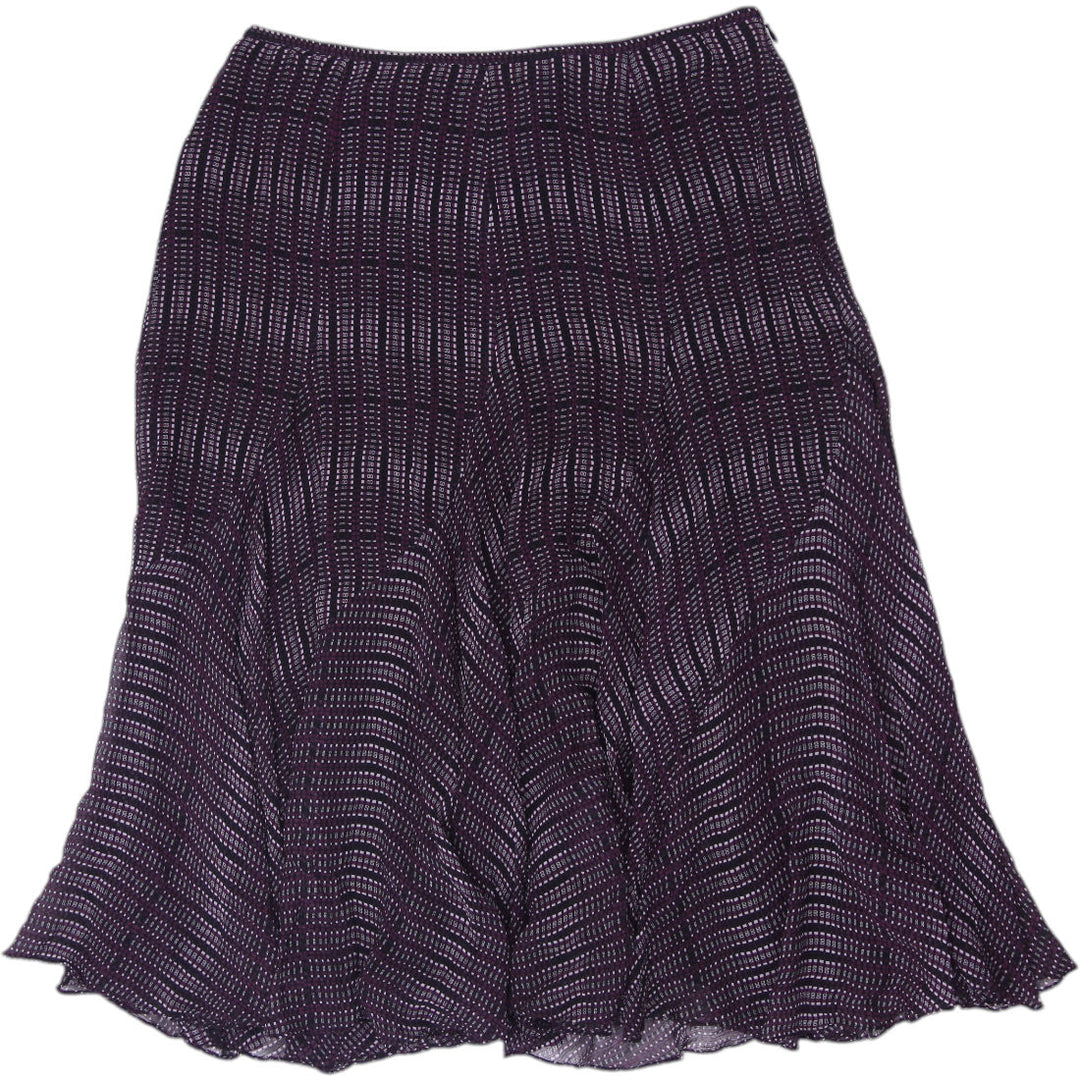 Y2K Ladies Jones New York Geometric Print Panel Flare Midi Skirt Size 8