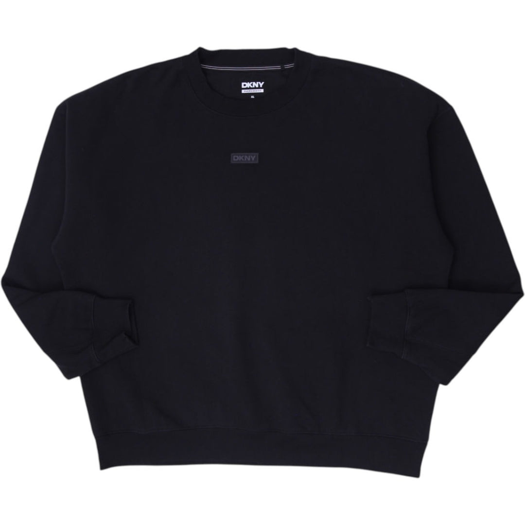 Mens DKNY Oversized Fit Crewneck Pullover Sweatshirt Black Size XL