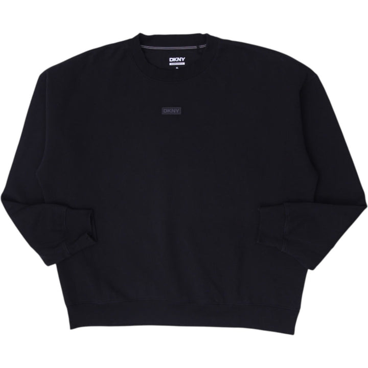 Mens DKNY Oversized Fit Crewneck Pullover Sweatshirt Black Size XL