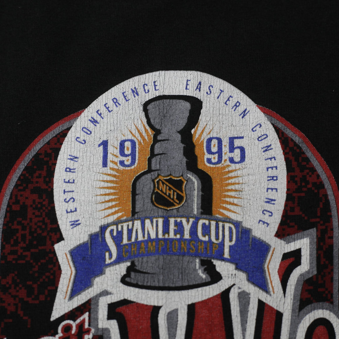 Vintage 1995 Detroit Red Wings Western Conference Champs T-Shirt Size L